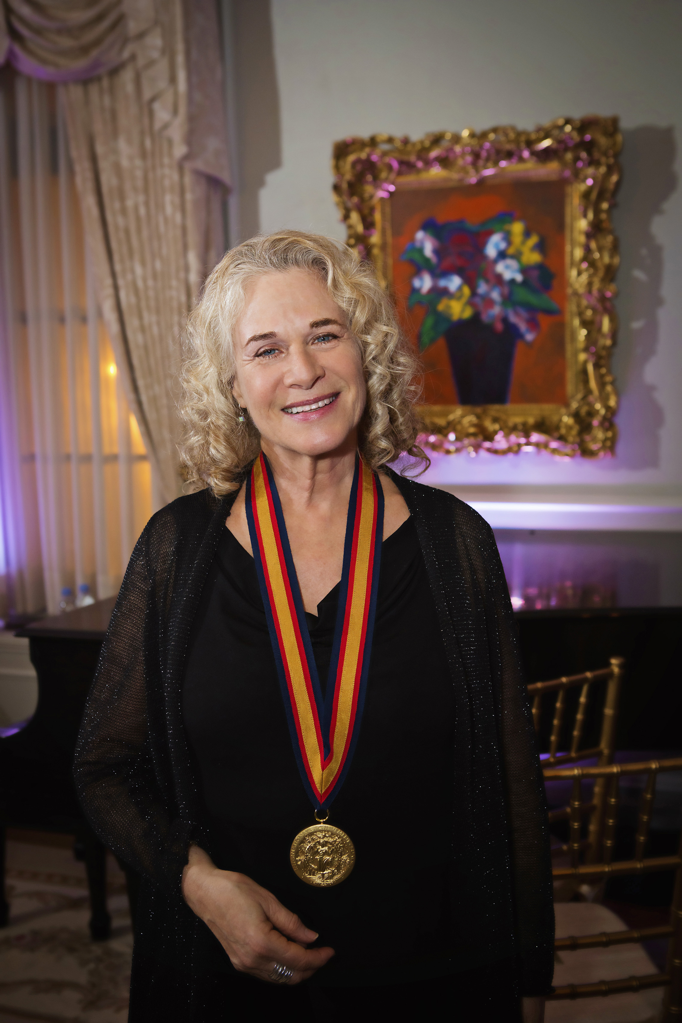 Carole King received the Gold Medal of the Academy of Achievement at a ceremony at Academy headquarters in Washington, D.C. on February 12, 2014.