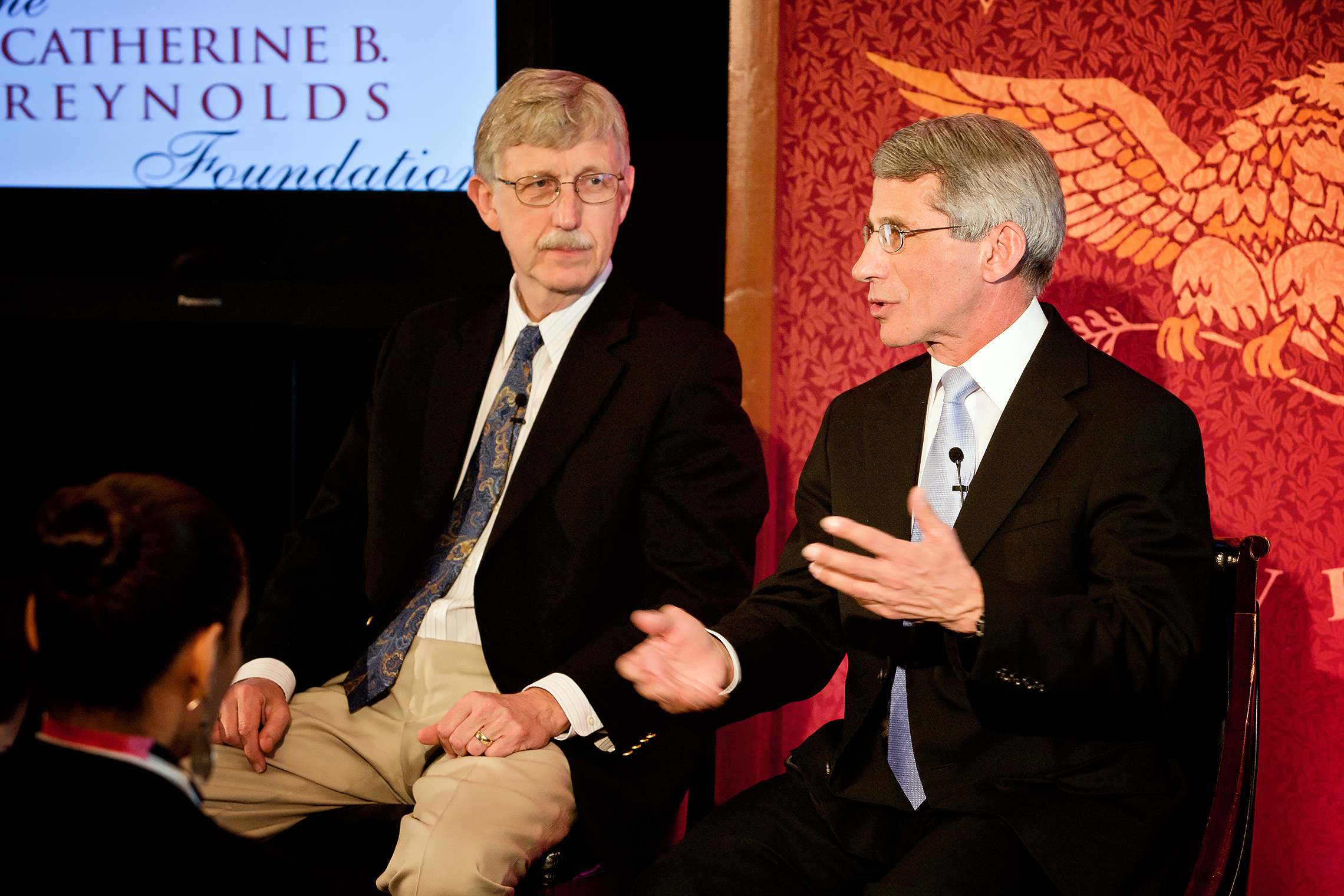 NIH Director Francis Collins in a panel discussion with NIAID's Anthony Fauci.