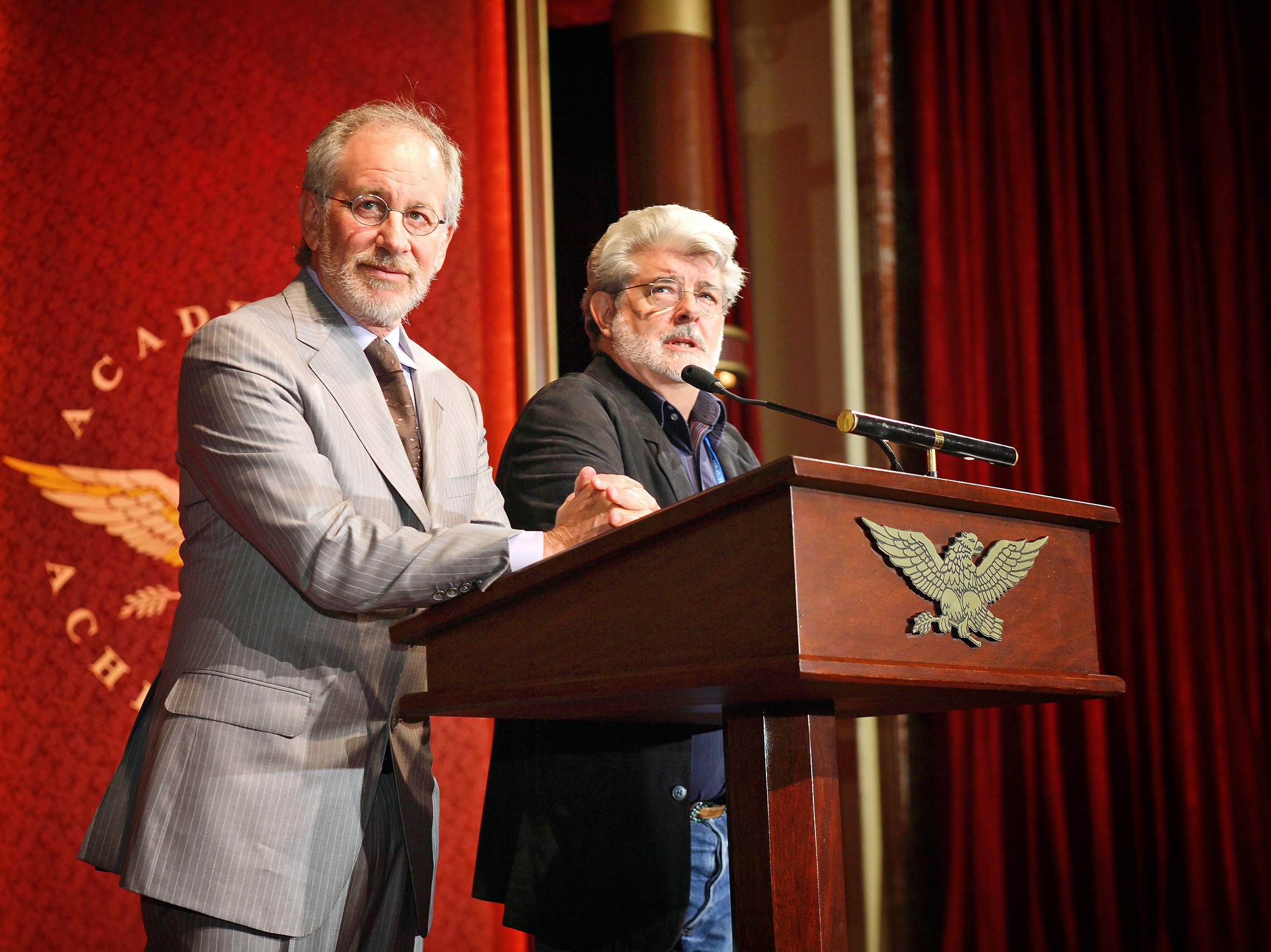 Summit Hosts and Academy members Steven Spielberg and George Lucas welcome the guests to Los Angeles.