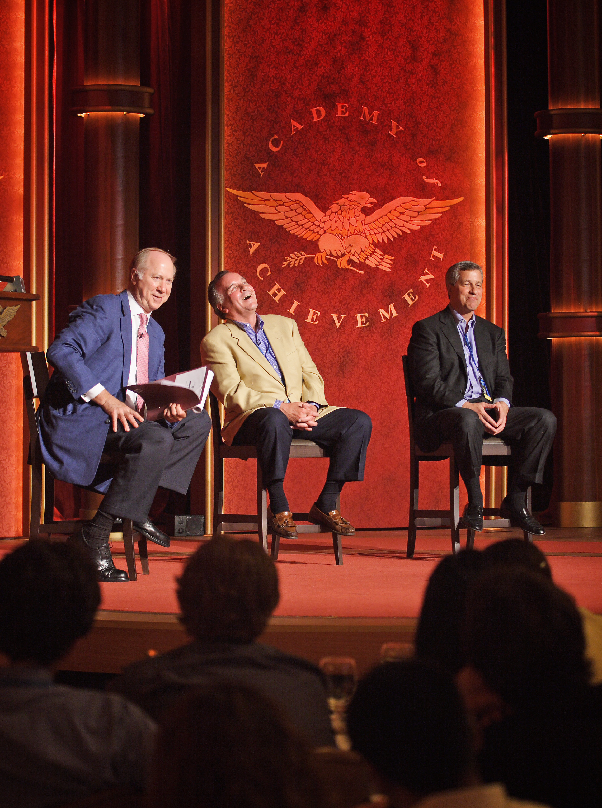 Presidential advisor David Gergen moderates a lively discussion of "Public-Private Partnerships" with Mayor Richard Daley and JPMorgan Chase CEO Jamie Dimon.