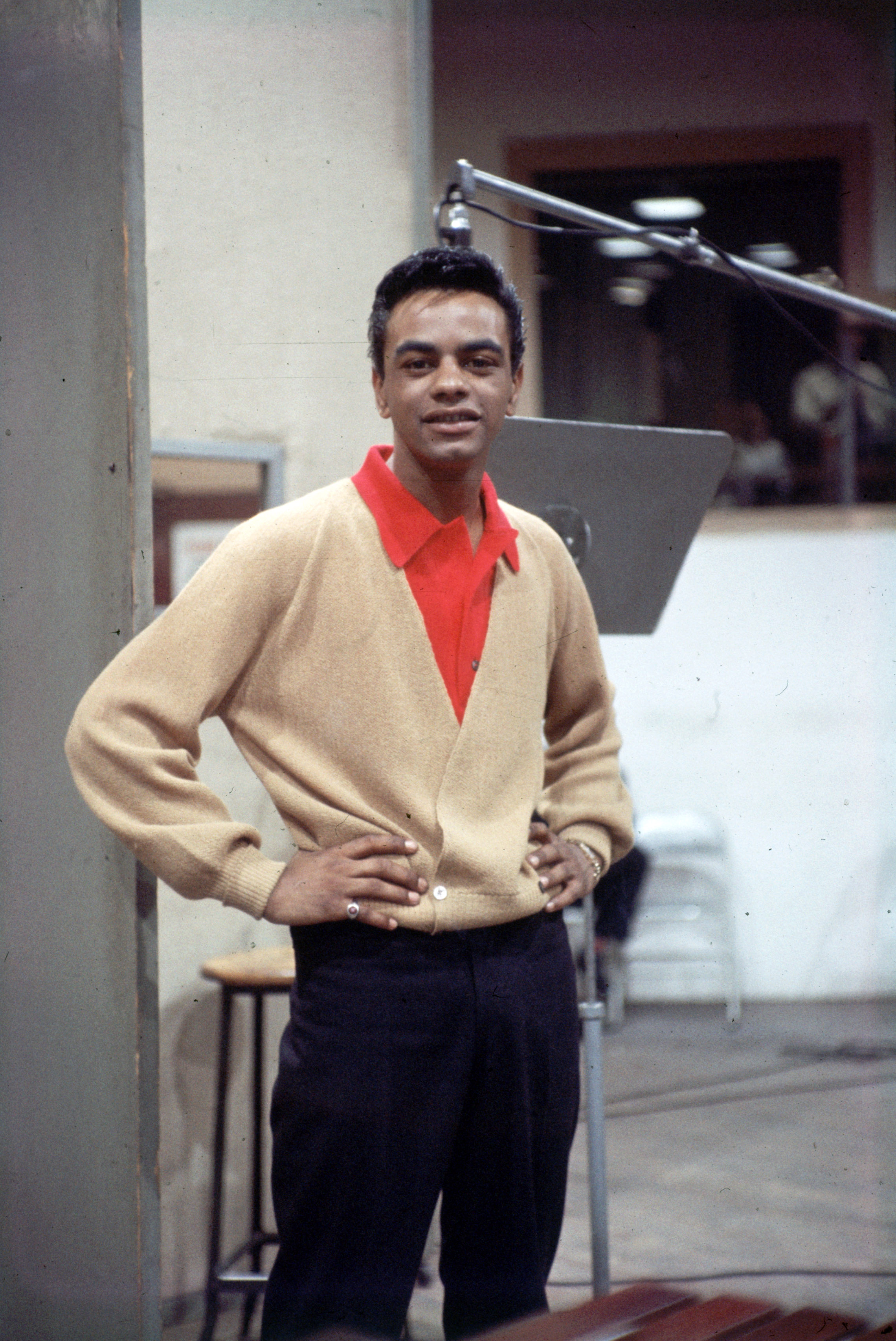 After the lukewarm reception to his debut album, Johnny Mathis caught fire with a series of hit singles. By age 22, he had the number one record in the country, "Chances Are." (Courtesy of Sony Music)