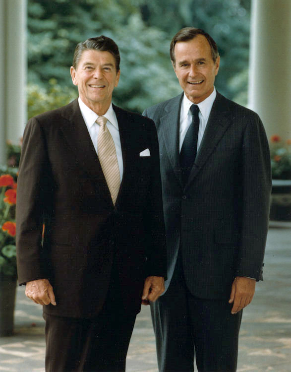 July 16, 1981: Official portrait of President Reagan and Vice President George H. W. Bush. (George Bush Presidential Materials Project)