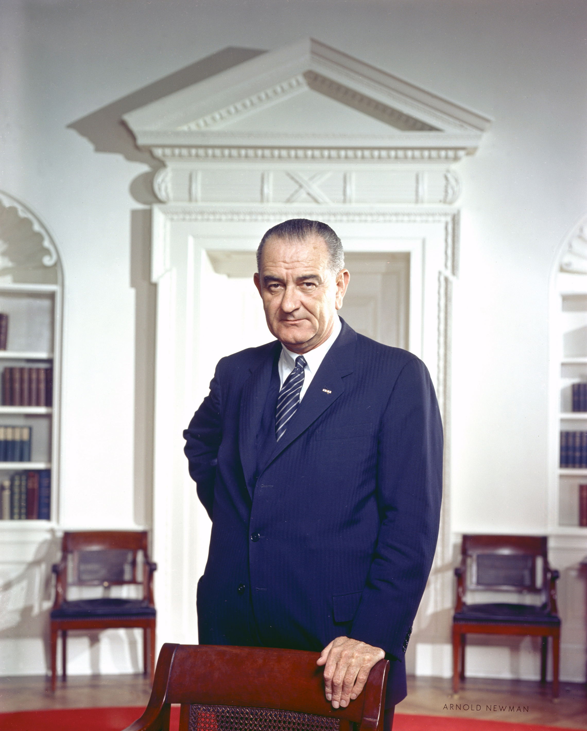 March 4, 1964: Photo portrait of President Lyndon B. Johnson in the Oval Office.