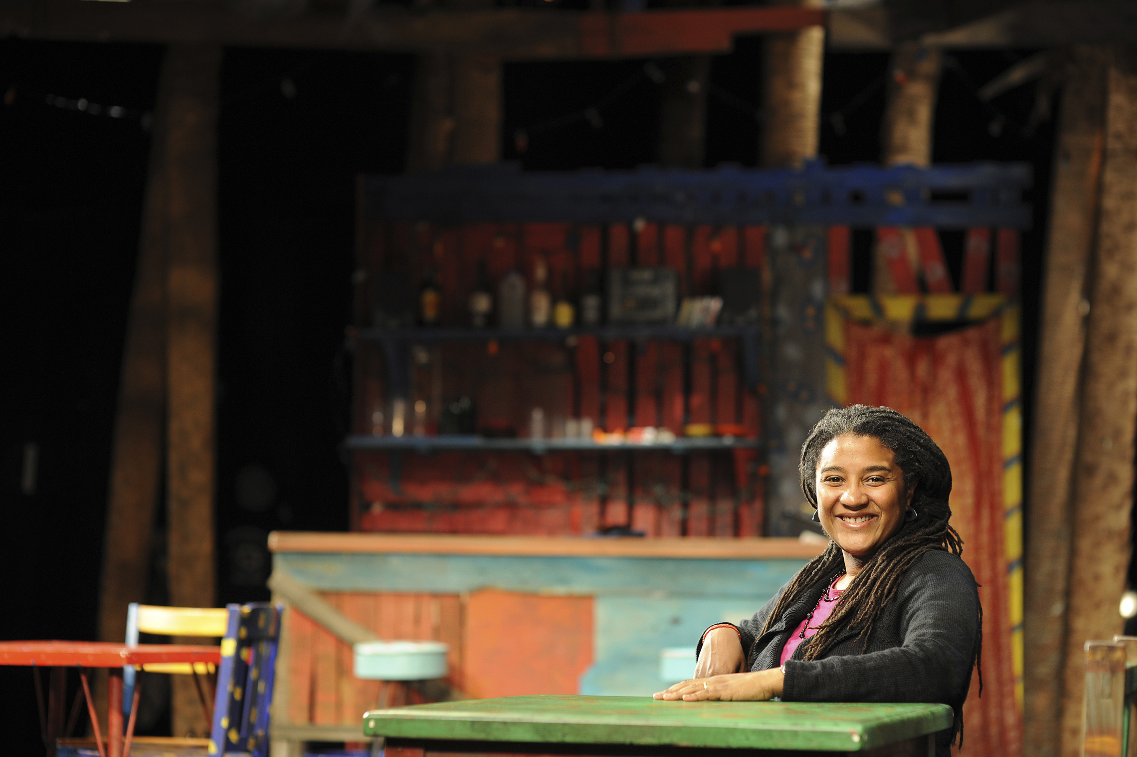 2009: Lynn Nottage on the set of her hit play Ruined at New York's Manhattan Theatre Club. (Jennifer S. Altman)